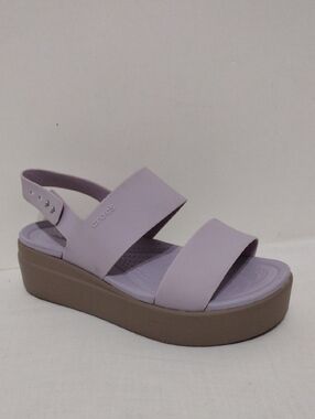 Crocs Brooklyn Lavender Low Wedge Platform Sandals US 7 Comfortable Summer